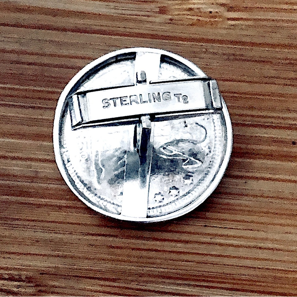 $126  Vintage Sitting Liberty & Sterling Estate Cufflinks  Dates - 1856 & 1858 - Picture 8 of 9